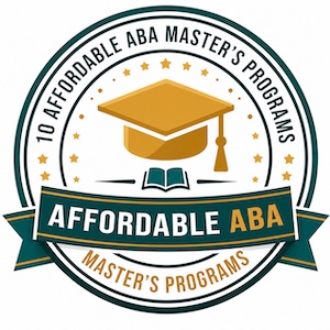 Award badge for 10 Affordable ABA Master's Programs.
